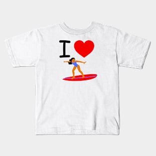 I HEART SURFING Kids T-Shirt